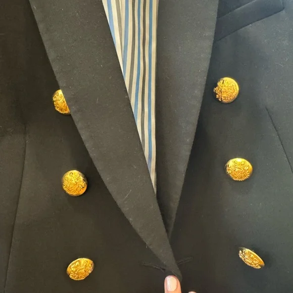 Veronica Beard Navy Blazer with Gold Buttons - Picture 3 of 4